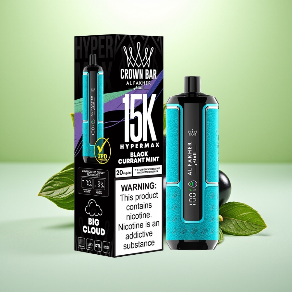 Al Fakher Crown Bar 15K Hypermax Dispozabil Vape Kit Капис Мента – 22ml, 600mAh, 15.000 пуфа
