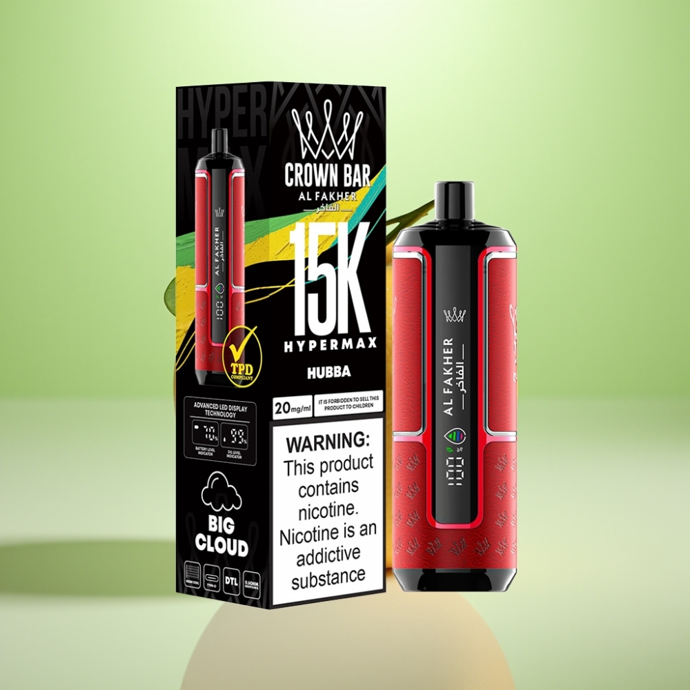 Al Fakher Crown Bar 15K Hypermax Dispozabil Vape Kit – 22ml, 600mAh, 15.000 puševa, DTL, 6mg/ml