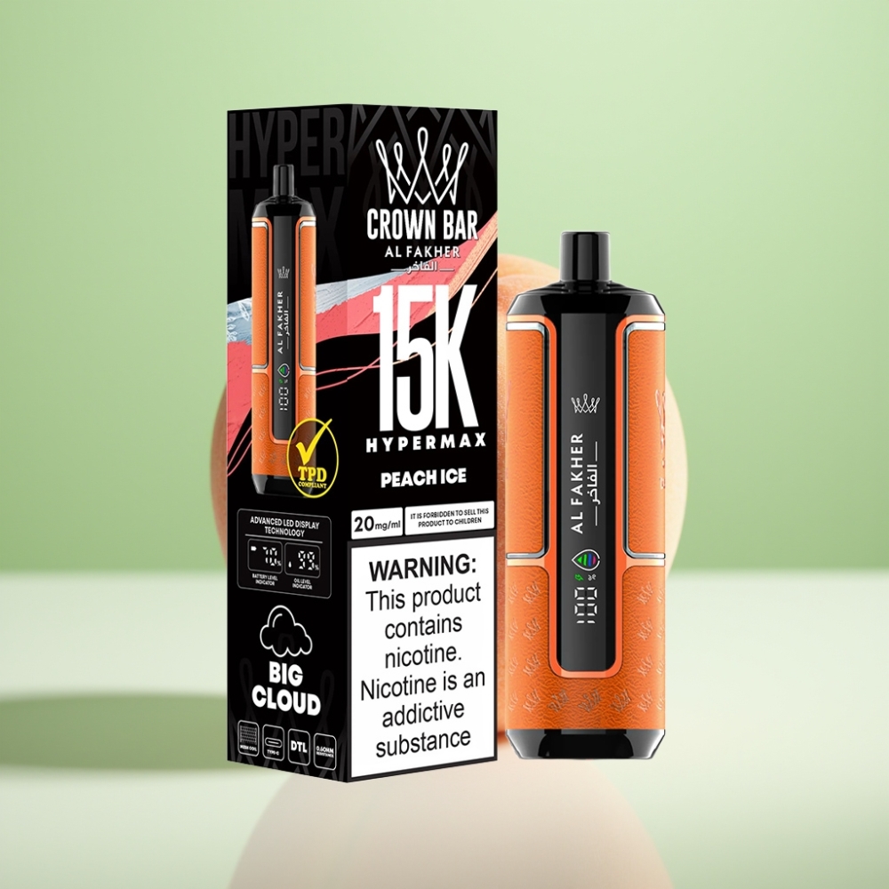 Al Fakher Crown Bar 15K Hypermax Dispozabil Vape Kit Brest Ledeni – 22ml, 15.000 pufova, 6mg/ml, Type-C punjenje