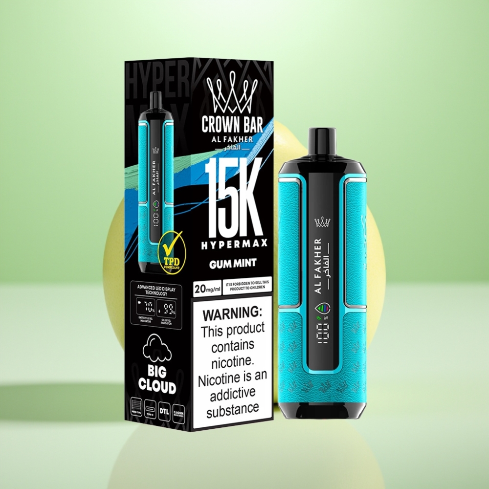 Al Fakher Crown Bar 15K Hypermax Dispozabil Vape Kit Bubaminta – 22ml, 600mAh, 15.000 pufova