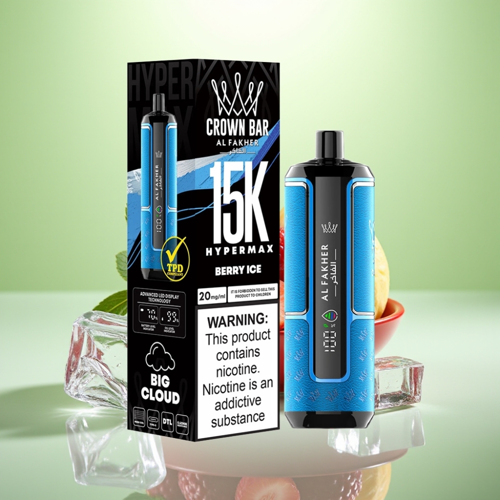 Al Fakher Crown Bar 15K Hypermax Dispozabil Vape Kit Jagoda Led – 22ml, 600mAh, 15.000 pufova