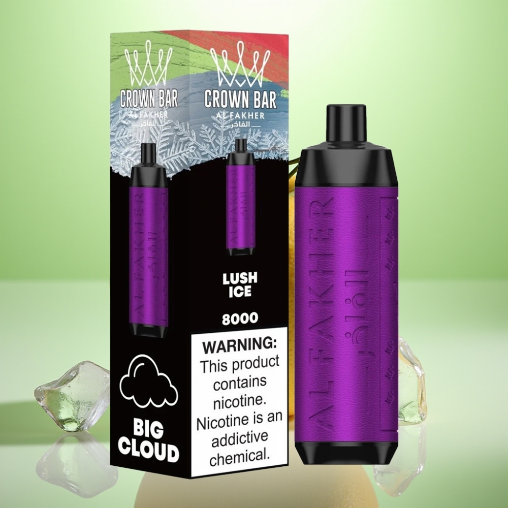 Al Fakher Crown Bar 8000 Crystal Dispozabil Vape Ledena Buјnost – 18ml, 5mg, 8000 Puffova
