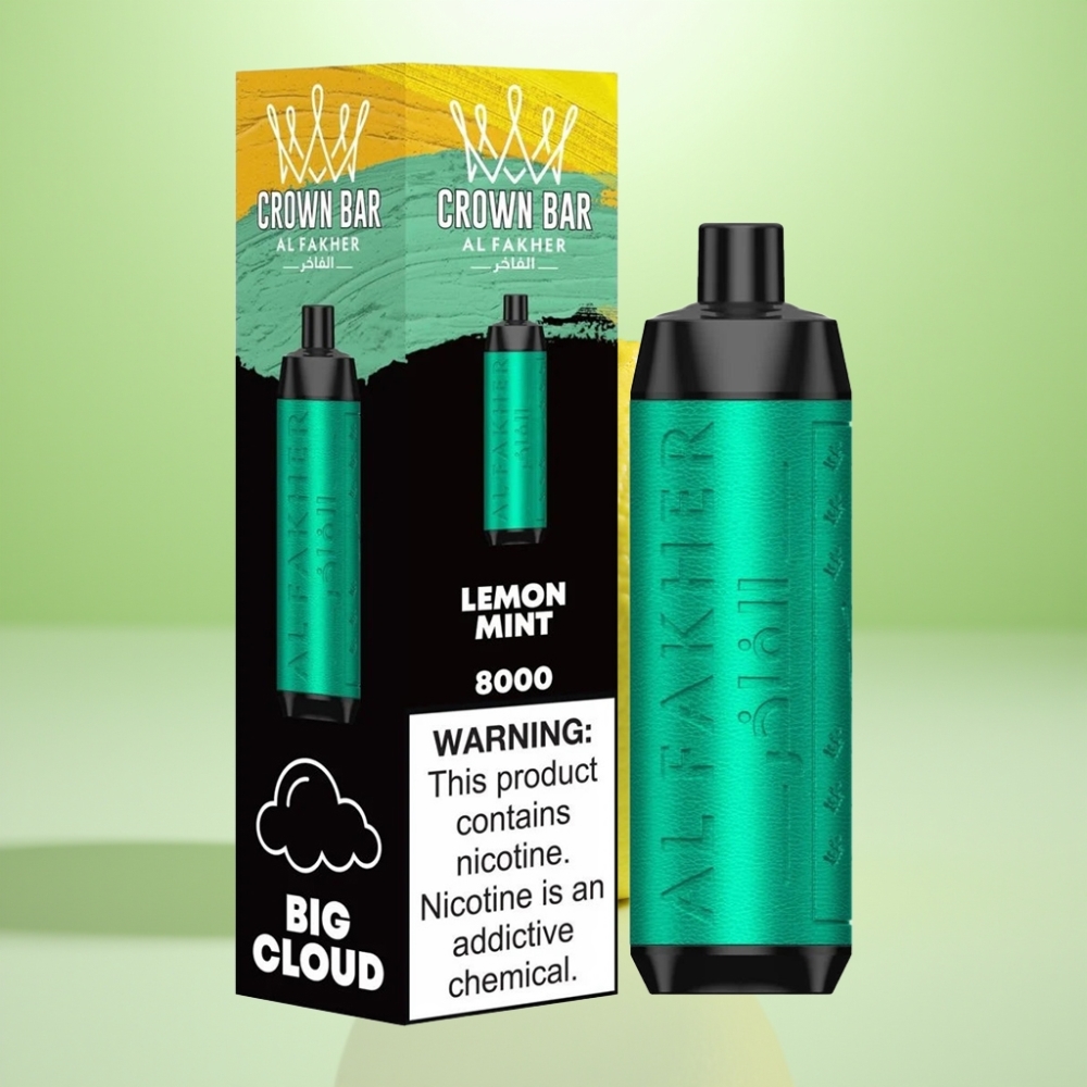 Al Fakher Crown Bar 8000 Crystal Dispozabil Vape Limeta sa Aromom Limuna – 18ml, 5mg, 8000 Pufova