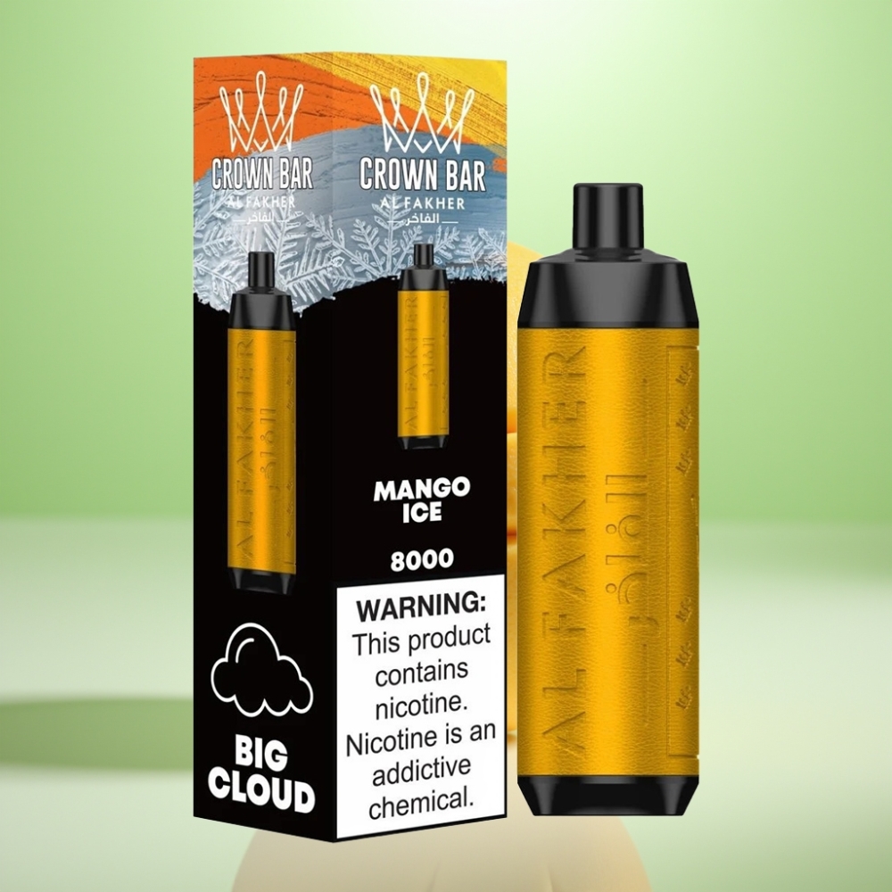 Al Fakher Crown Bar 8000 Crystal Dispozabil Vape Mango Ice – 8000 pufova, 18ml tečnost, 5mg nikotina