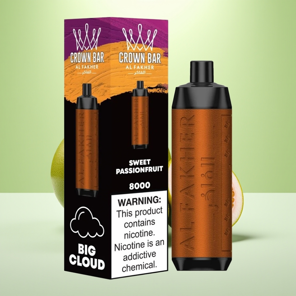 Al Fakher Crown Bar 8000 Crystal Dispozabil Vape Slatka Pasiflora – 18ml, 5mg, 8000 Pufova