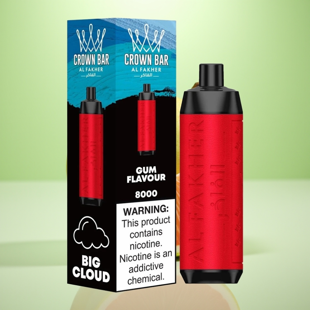 Al Fakher Crown Bar 8000 Kristal Dispozabil Vape – 18ml, 8000 pufova, ukus gume
