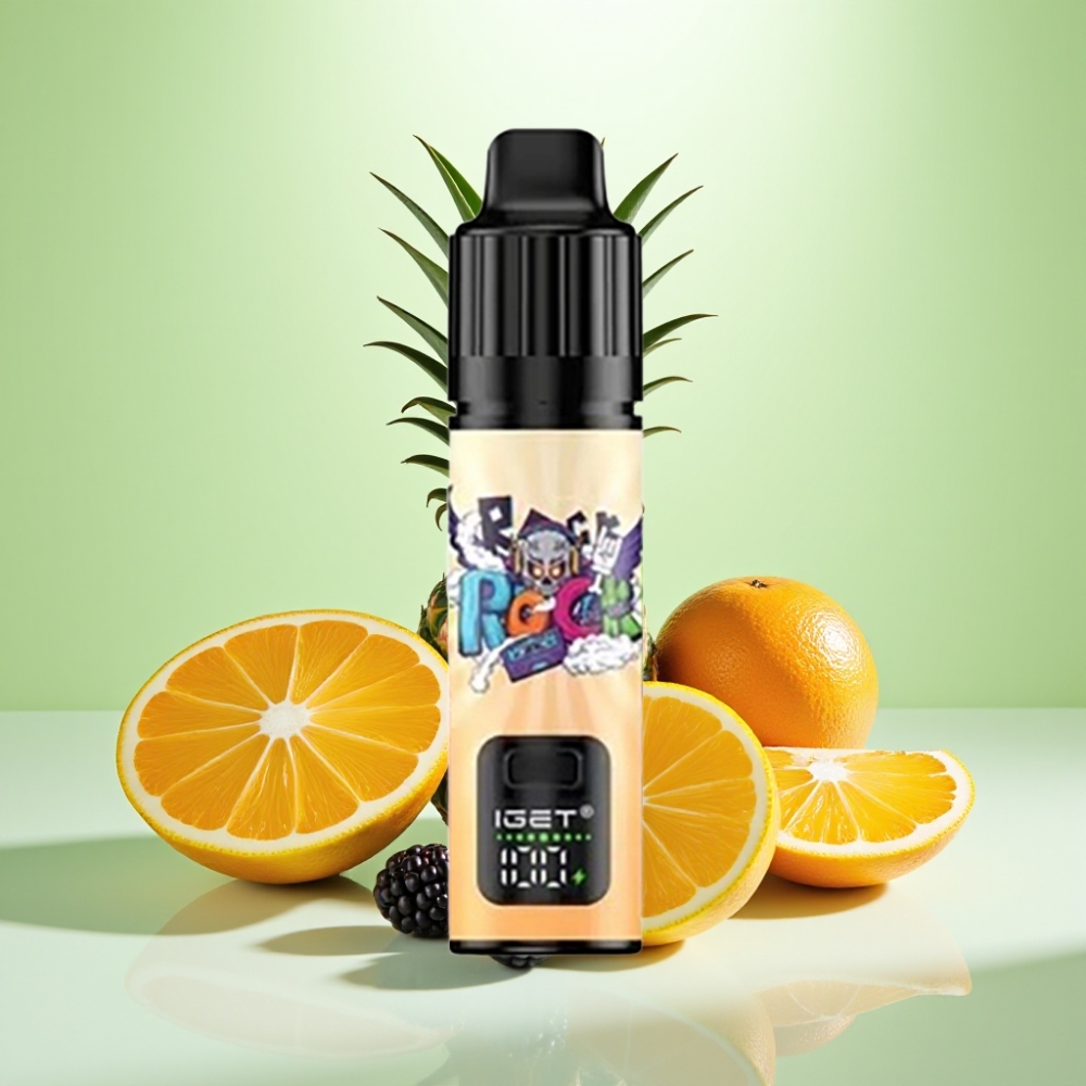 IGET BAR PLUS S3 POD 10000 Puffs Dispozabil Vape 18ml 5% Nikotina 1.0 Ohm Mrežasti Kalem - Jagoda Ananas Narandža