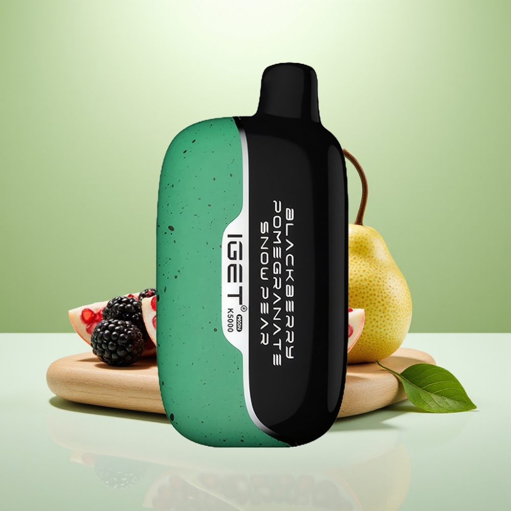 IGET Moon K5000 Puffs Dispozabil Vape Брбонова нар и снежна крушка, 5000 Puffs, 1.35 Ohm Mesh Coil