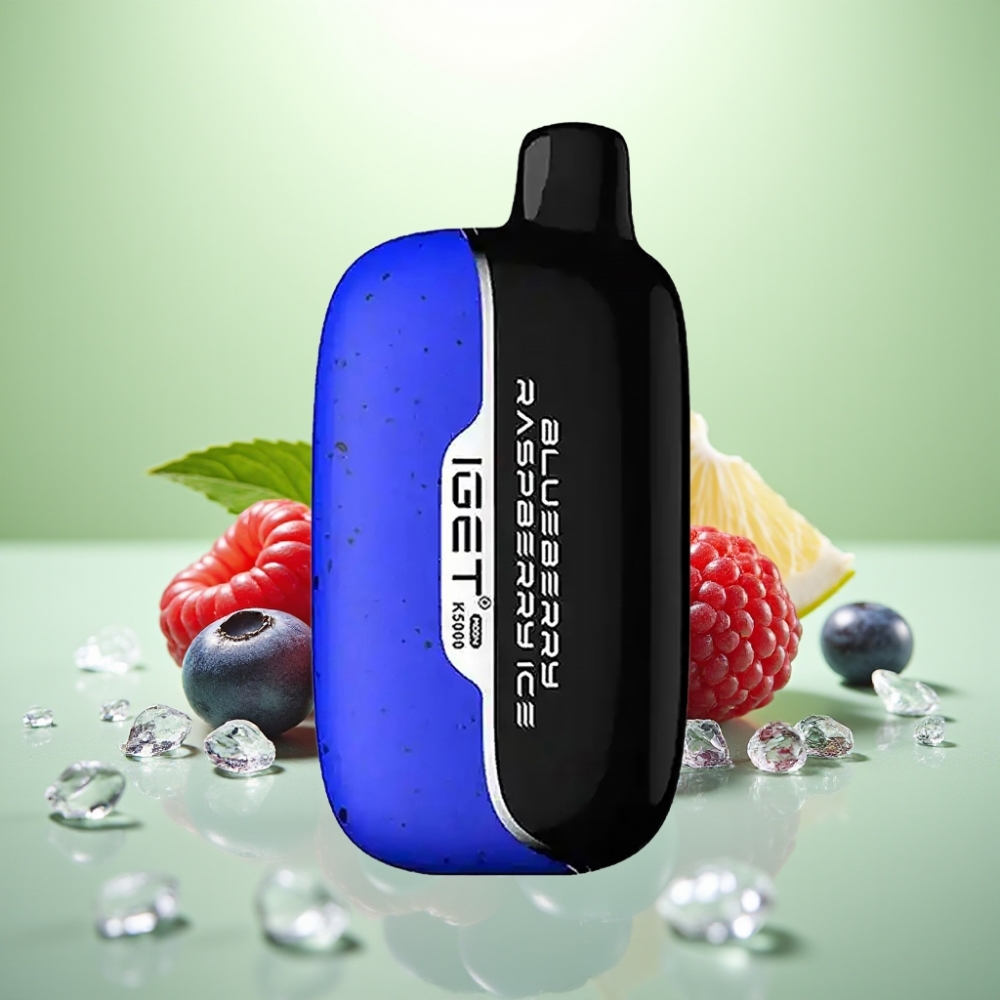 IGET Moon K5000 Puffs Dispozabil Vape Borovnica Malina Led, 5000 Puffova, 1.35 Ohm Mesh Coil