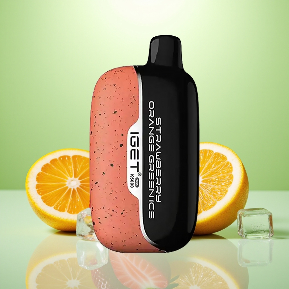 IGET Moon K5000 Puffs Dispozabil Vape Jagoda Pomorandča Zelena Led – 5000 Puffs, 1.35 Ohm, 81.5 g