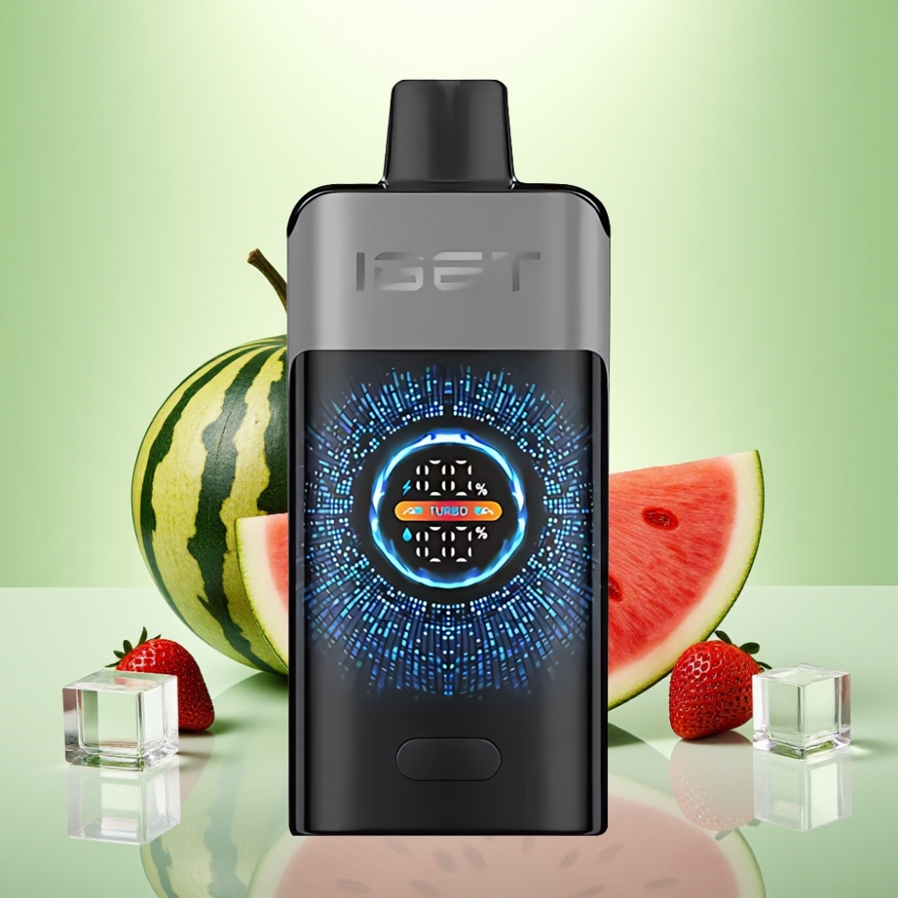 IGET ONE 12000 Puffs Dispozabil Vape Jagoda Lubenica Led, 2700 mAh, 0.6 ohm Dual Mesh Coil
