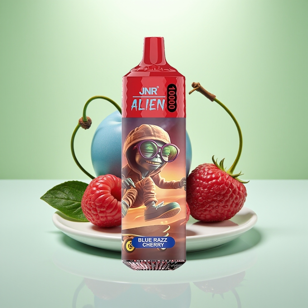 JNR Alien 10000 Puffs – 850mAh, 20ml, Type-C – Plava Malina Trešnja