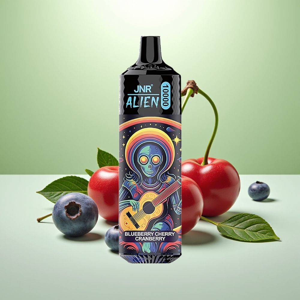 JNR Alien 10000 Puffs Dispozabil Vape Borovnica Trešnja Brusnica - 10000 pufova, 850mAh, Type-C, LED