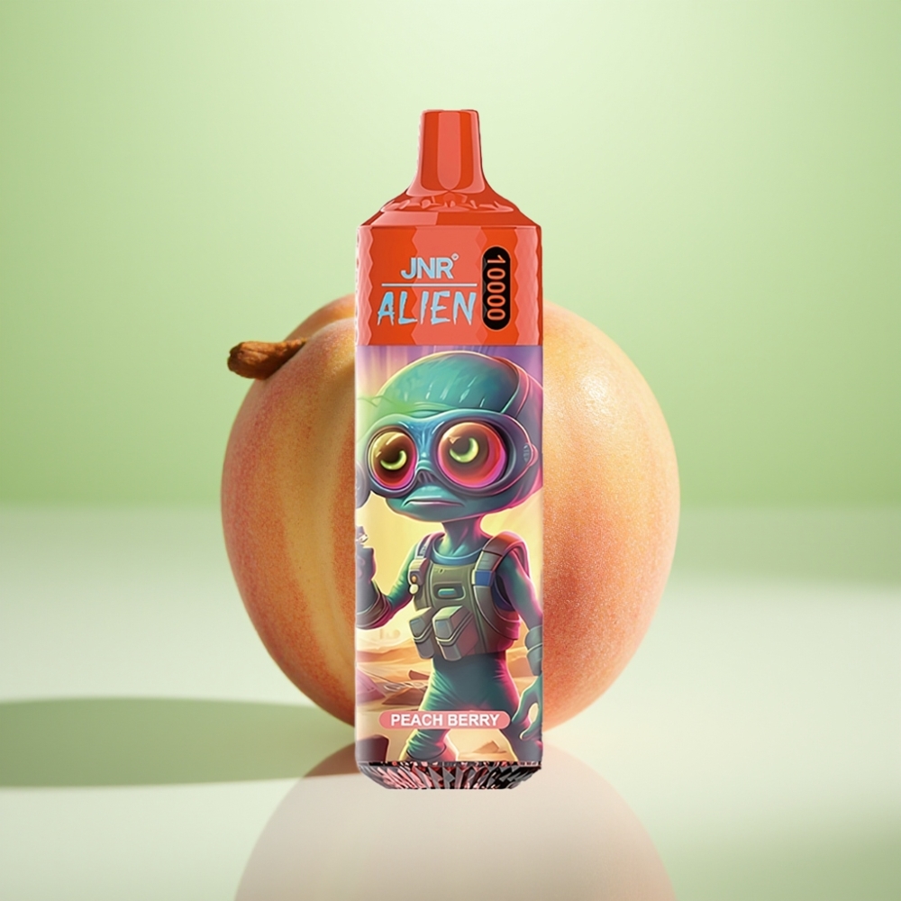 JNR Alien 10000 Puffs Dispozabil Vape Breskva-Bobička – 850mAh, 20ml, Type-C, RGB LED
