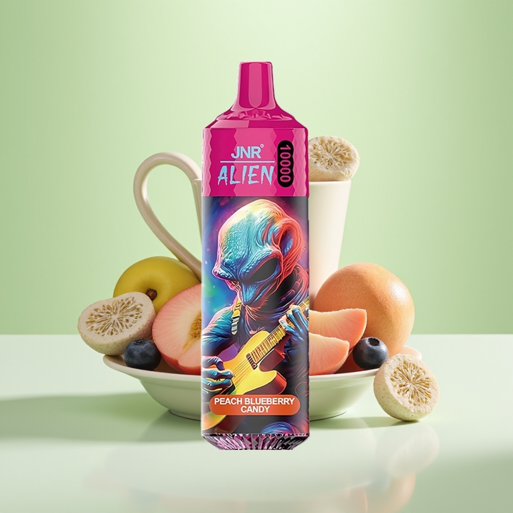JNR Alien 10000 Puffs Dispozabilna Vape Breskva Borovnica Bombonica - 10000 pufova, 850mAh, Type-C