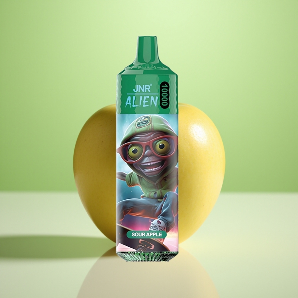 JNR Alien 10000 Puffs Dispozabilna Vape Kisela Jabuka – 10000 pufova, 850mAh, Type-C, LED (RGB)