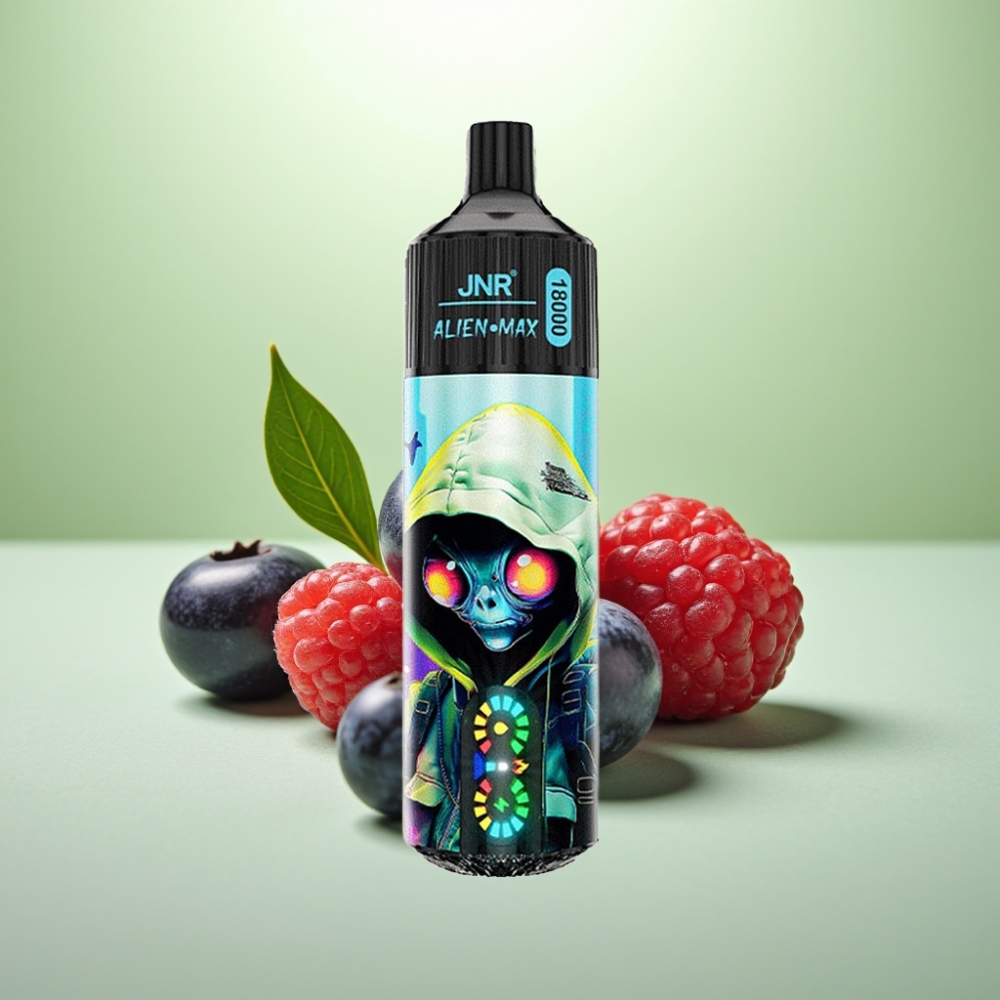 JNR Alien Max 18000 Puffs Dispozabil Vape Borovnica Malina - Smart LED Display, Dual Mesh Coil, 28ml E-liquid, Type-C Quick Charge