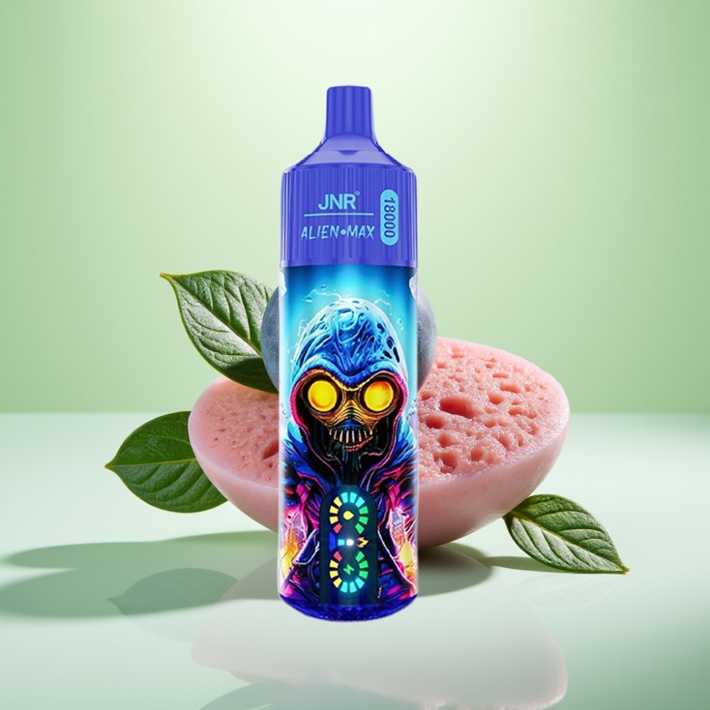 JNR Alien Max 18000 Puffs Dispozabilna Vape Dva Mrežasta Kalema, 28ml Tekućine, Tip-C Punjenje, Borovnica Žvakaća Guma