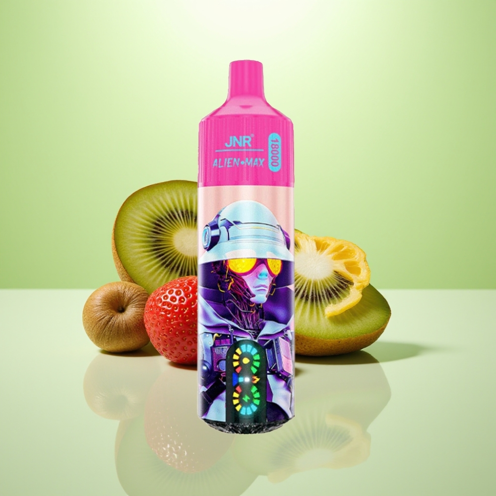 JNR Alien Max 18000 Puffs Dispozabilna Vape Jagoda-Kivi, 20 ukusa, 28ml tečnosti, 850mAh baterija, Type-C punjenje
