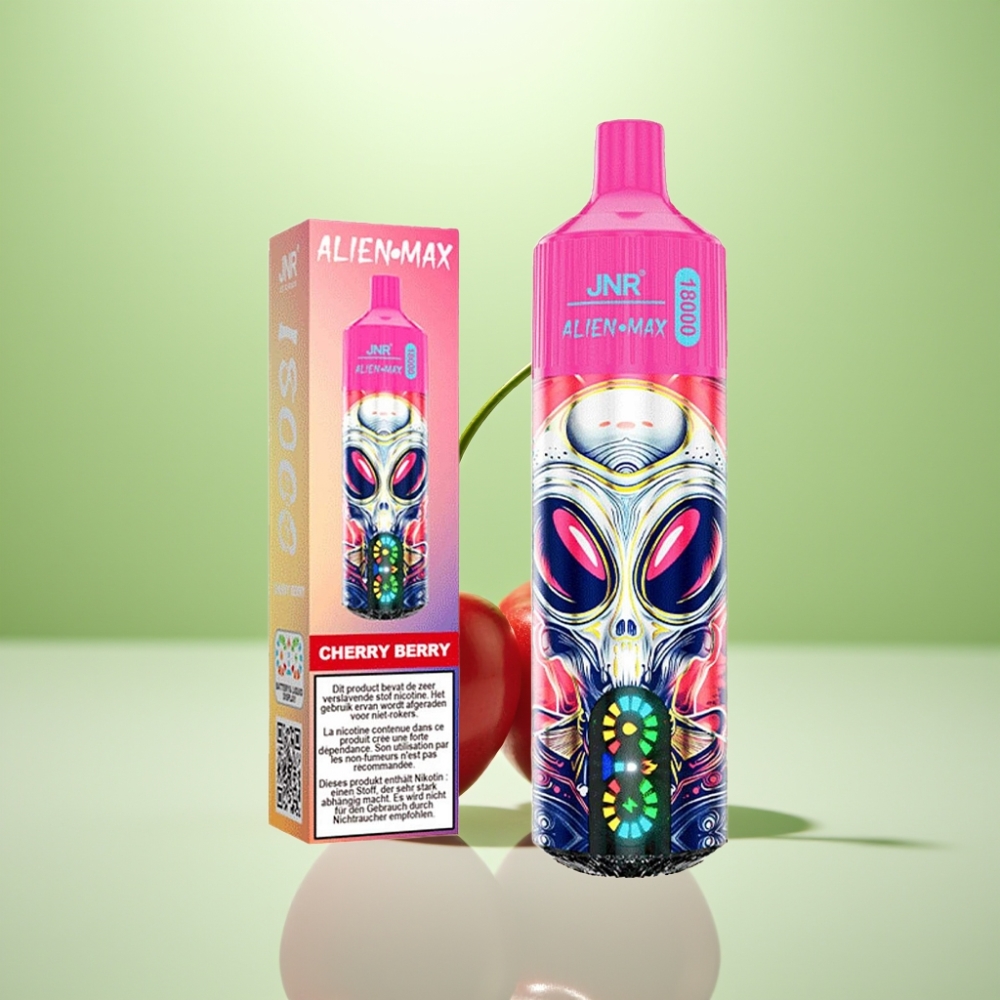 JNR Alien Max 18000 Puffs - Dual Mesh Coil, 28ml, Type-C, Višnja-Berry