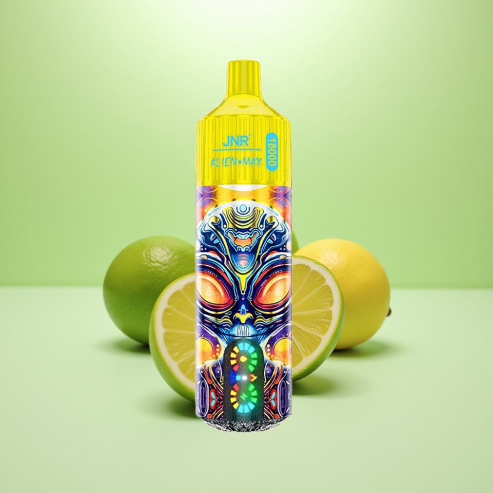 JNR Alien Max 18000 Puffs – Pametni LED displej, Dual Mesh Coil, 850mAh baterija, Limun & Laža