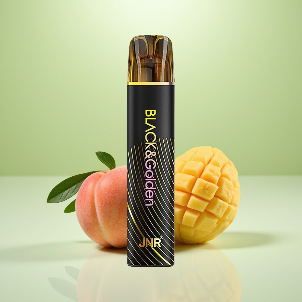 JNR Black&Golden 600+200 Puffs Dispozabil Vape Breskva Mango – 800 Puffs, 550mAh, 2ml, TPD