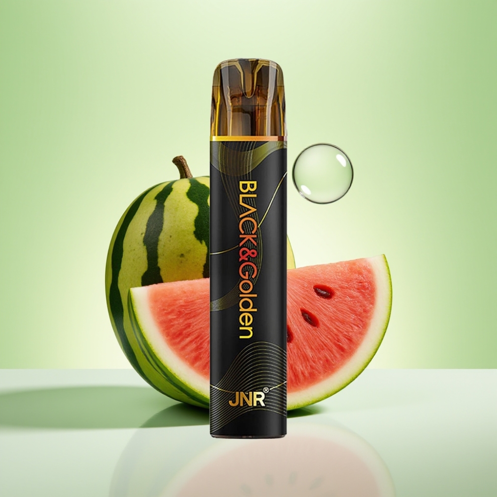 JNR Black&Golden 600+200 Puffs Dispozabil Vape Bubanj od lubenice žvakaća guma – 800 Puffs, 550mAh, 2ml