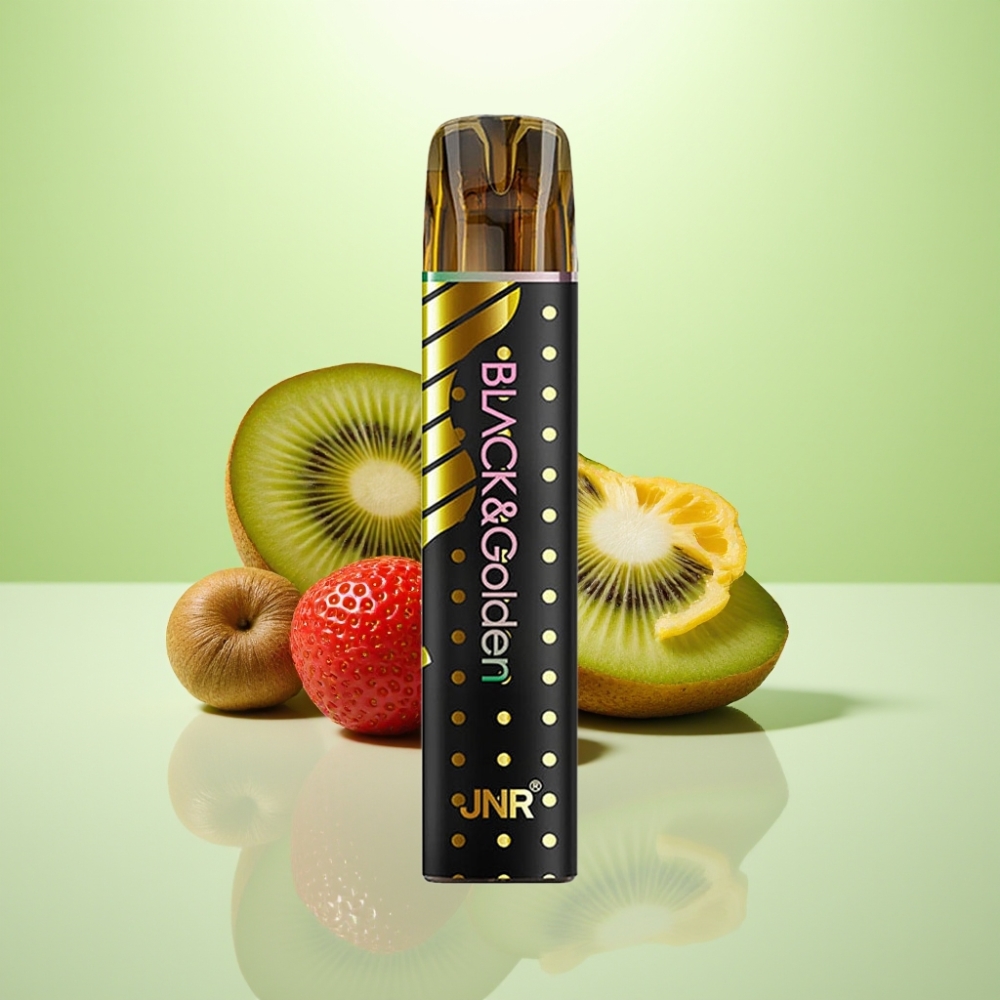 JNR Black&Golden 600+200 Puffs Dispozabil Vape Jagoda-Kivi, 800 Puffs, 550mAh, 2ml