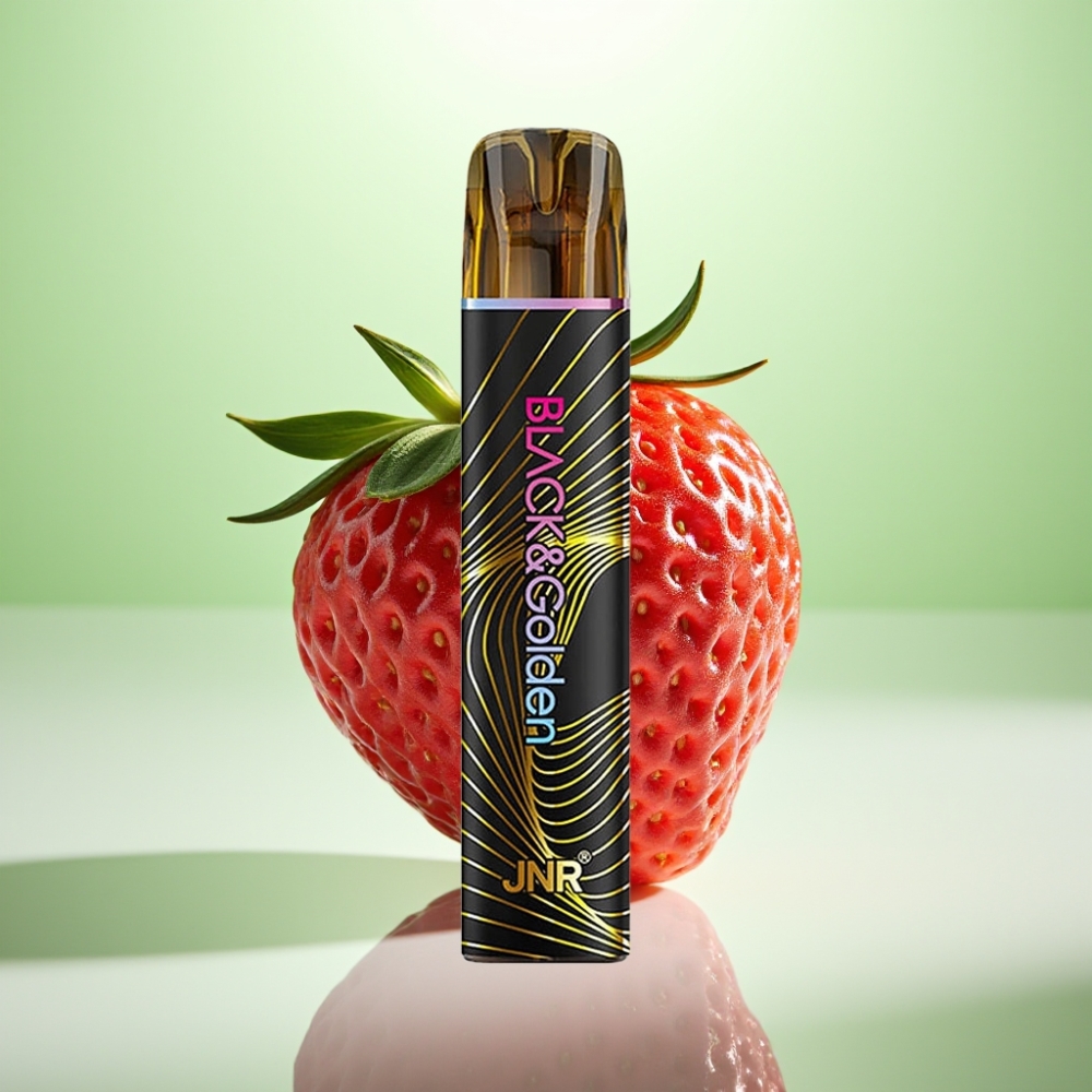 JNR Black&Golden 600+200 Puffs Dispozabil Vape Jagoda Led - 800 Puffs, 550mAh, 2ml, 2% Nikotina