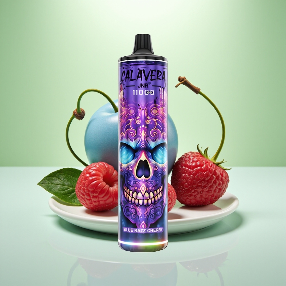 JNR Calavera 11000 Puffs Dispozabil Vape Plava Malina Trešnja – 850mAh, 21ml, 1.0ohm Mesh