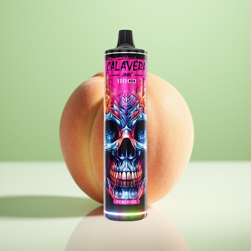JNR Calavera 11000 Pufova Jednokratna Vape Breskva Led, Tip-C punjenje, 850 mAh Baterija, 21ml Tekućina