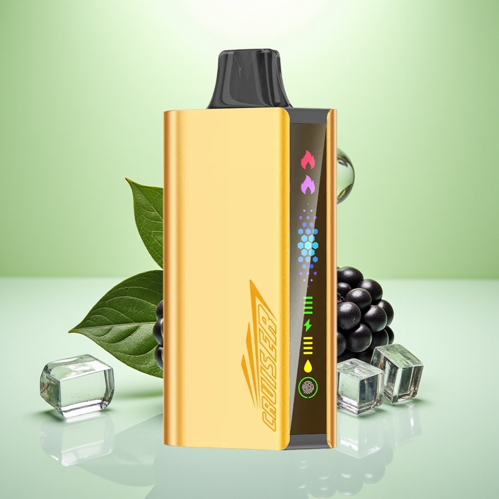 JNR Cruiser 12000 Puffs No-Charge Dispozabil Vape Боровница Лед, 25ml E-liquid, 3500 mAh, Dual Mesh Coil