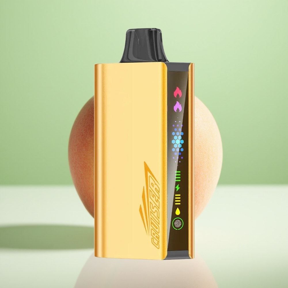 JNR Cruiser 12000 Pufova No-Charge Dispozabil Vape Breskva Led, 3500 mAh, 25ml, Dual Mesh Coil