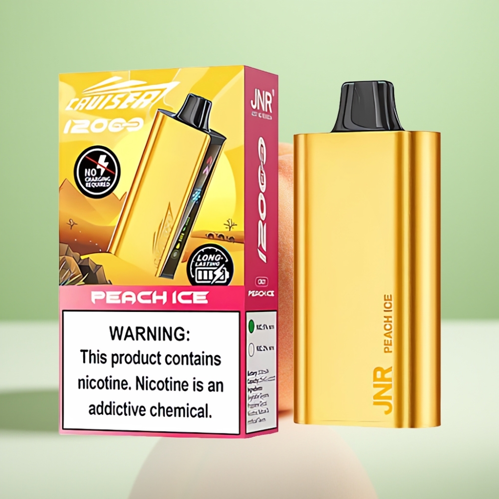 JNR Cruiser 12000 Pufova No-Charge Dispozabil Vape Breskva Led, 3500 mAh, 25ml, Dual Mesh Coil