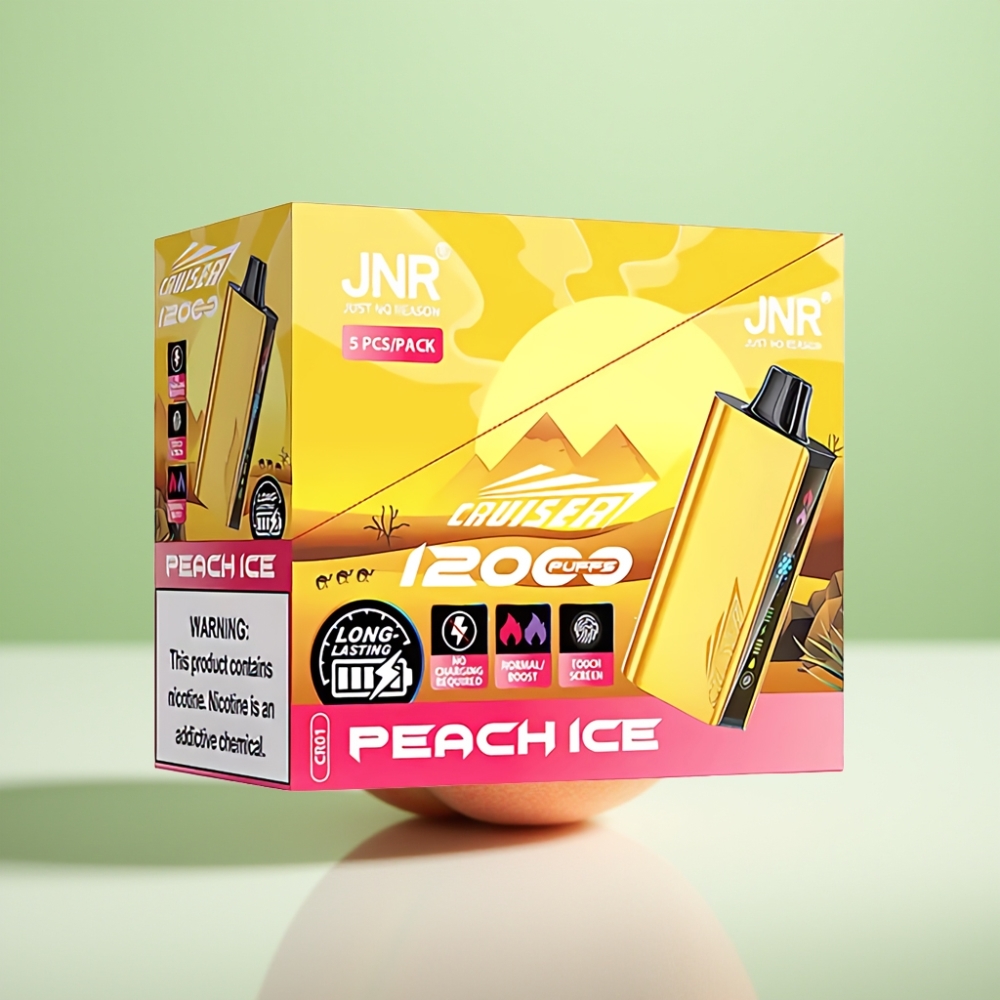 JNR Cruiser 12000 Pufova No-Charge Dispozabil Vape Breskva Led, 3500 mAh, 25ml, Dual Mesh Coil