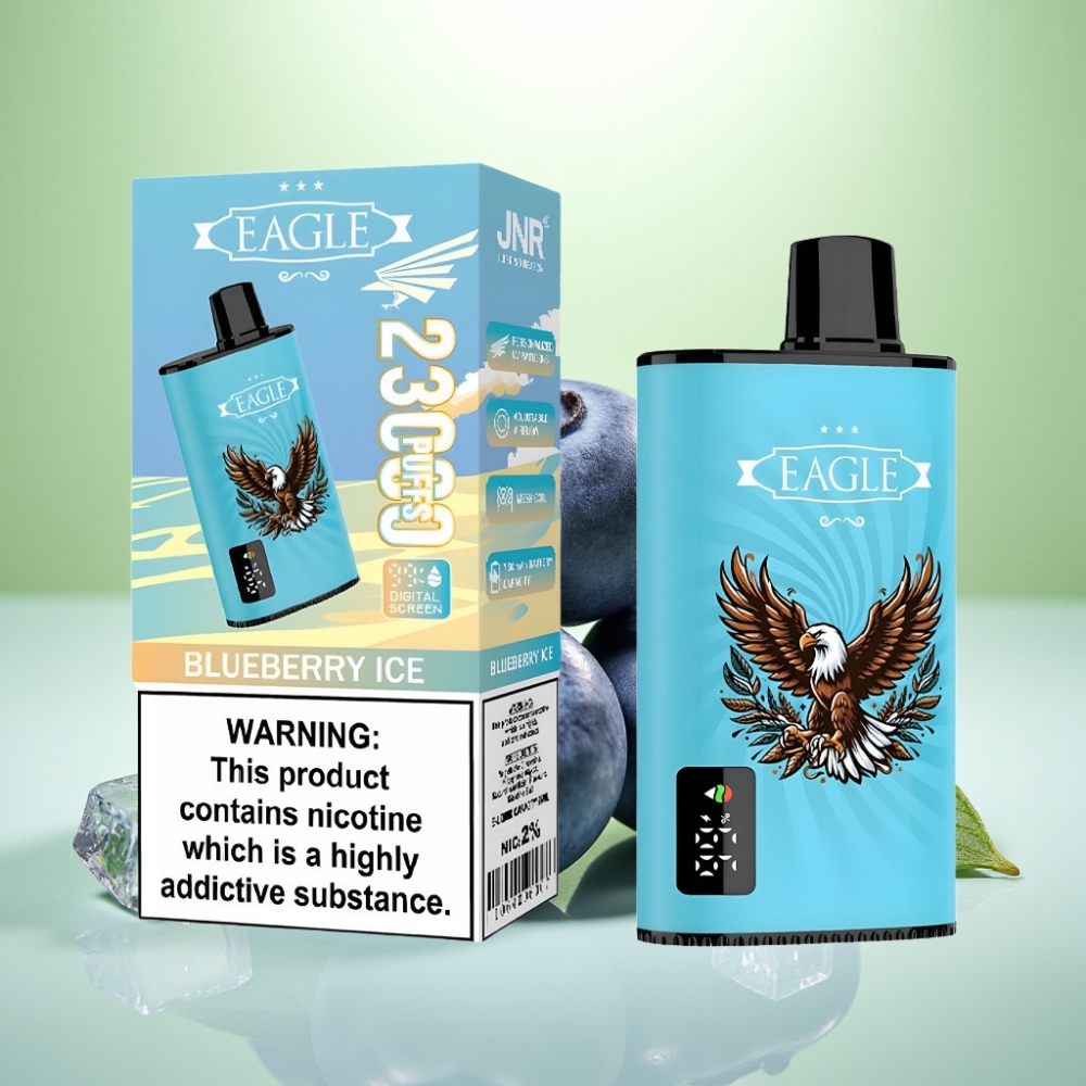 JNR EAGLE Smart 23000 Puf Dispozabil Vape – Borovnica Led, Digitalni ekran, 1.0ohm Mesh kalem, 750mAh baterija