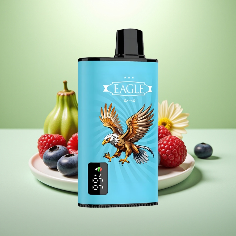 JNR EAGLE Smart 23000 Puffs Dispozabil Vape Borovnica-Kisela Malina sa Digitalnim ekranom, 1.0ohm Mesh Coil, Podešavajucim protokom vazduha