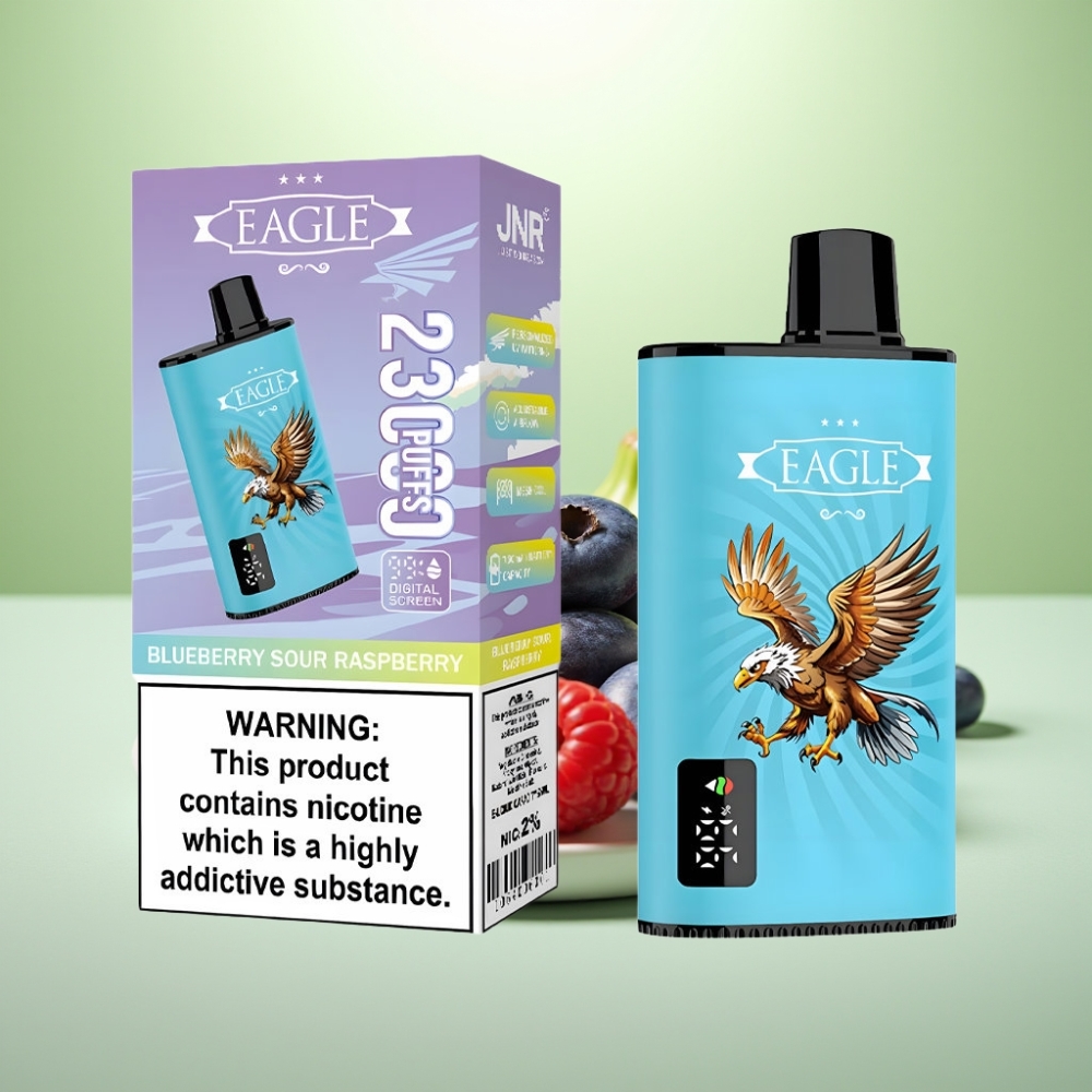 JNR EAGLE Smart 23000 Puffs Dispozabil Vape Borovnica-Kisela Malina sa Digitalnim ekranom, 1.0ohm Mesh Coil, Podešavajucim protokom vazduha