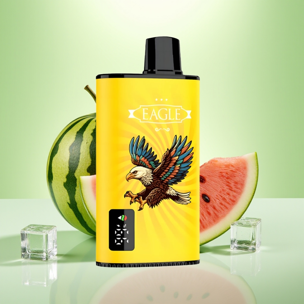 JNR EAGLE Smart 23000 Puffs Dispozabil Vape - Digital Screen, 1.0ohm Mesh Coil, 750mAh - Kiwi Watermelon Ice (Kivi Lubenica Led)