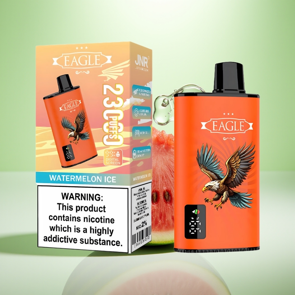 JNR EAGLE Smart 23000 Puffs Dispozabil Vape Лубеница лед – Digital Screen, 1.0ohm Mesh Coil, Adjustable Airflow