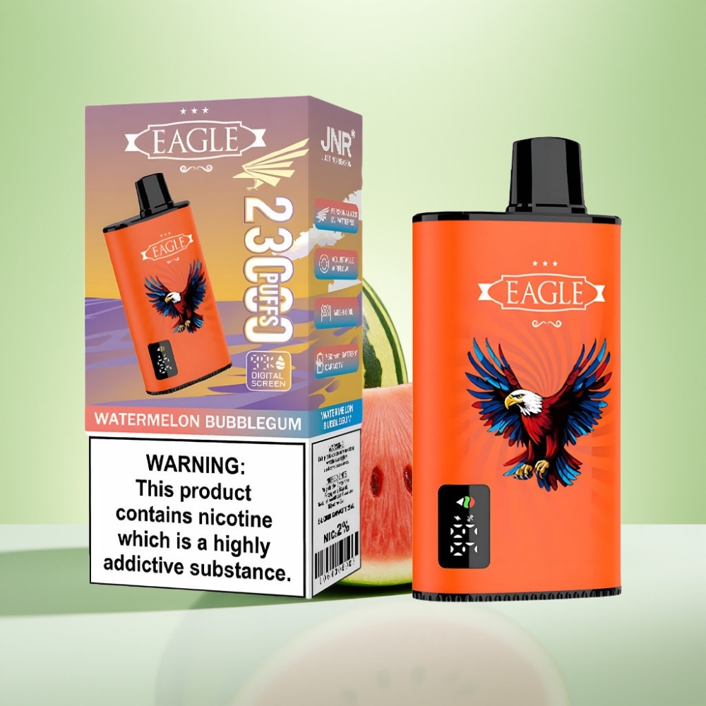 JNR EAGLE Smart 23000 Pufova Dispozabil Vape - Digital ekran, 1.0ohm Mesh Coil, 750mAh baterija, Bubica lubenica