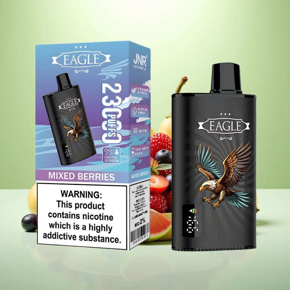 JNR EAGLE Smart 23000 Pufova Dispozabil Vape - Mešane Bobice, Digitalni Ekran, 1.0ohm Mesh Kalem, Podesivi Protok Vazduha