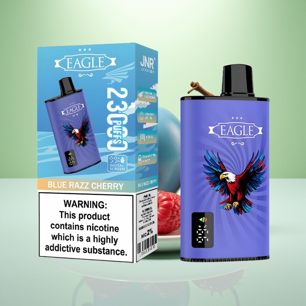 JNR EAGLE Smart 23000 Pufova Dispozabil Vape - Plava Malina Trešnja, Digitalni Ekran, 1.0ohm Mesh Kalem, Podesivi Protok Vazduha