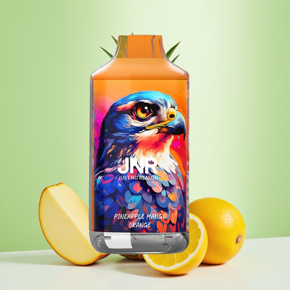 JNR Falcon 16000 Puffs Dispozabil Vape Ananas Mango Narandža - 850mAh, 22ml, Dual Mesh Coil, Type C & Lightning