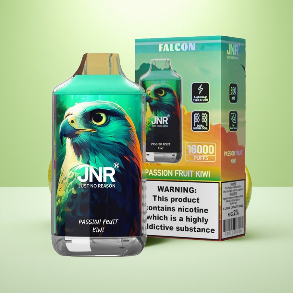 JNR Falcon 16000 Puffs Dispozabil Vape Pasionsko Voće Kivi – 850 mAh, 22ml, Dual Mesh Coil