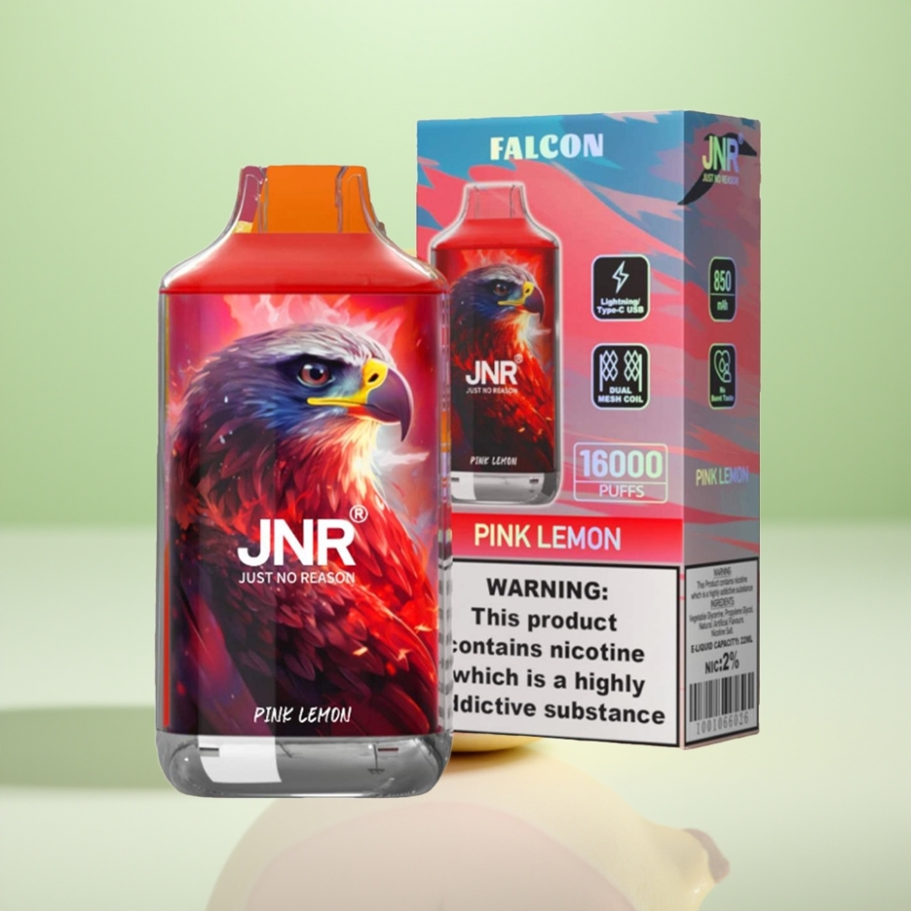JNR Falcon 16000 Puffs Dispozabil Vape Roza Limunada - 850 mAh, 22ml, Dual Mesh Coil, Type C