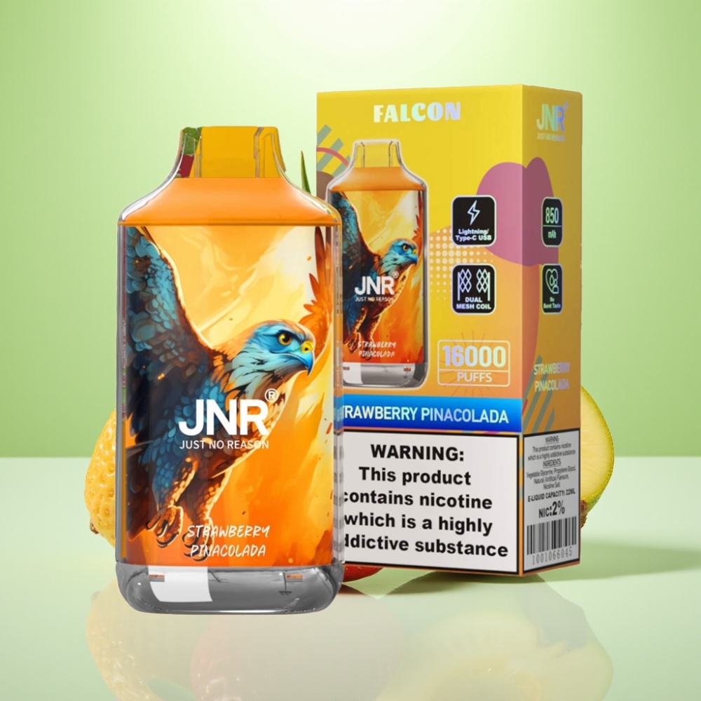 JNR Falcon 16000 Puffs Dispozabilni Vape Jagoda Pina Kolada – 850 mAh, 22ml, Dual Mesh Coil