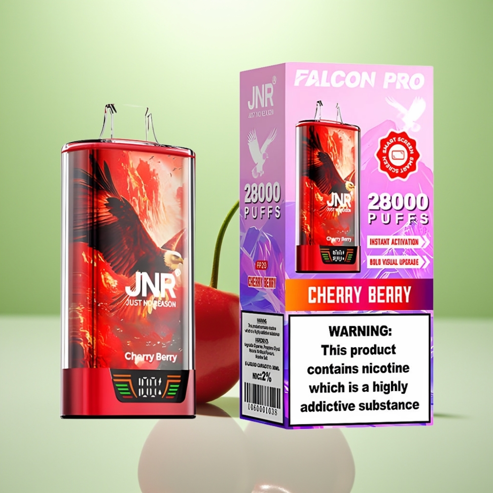 JNR Falcon Pro 28000 Dispozabil Vape Cherry Berry - 30ml, 950mAh, 28000 Puffova, 5% Nikotina