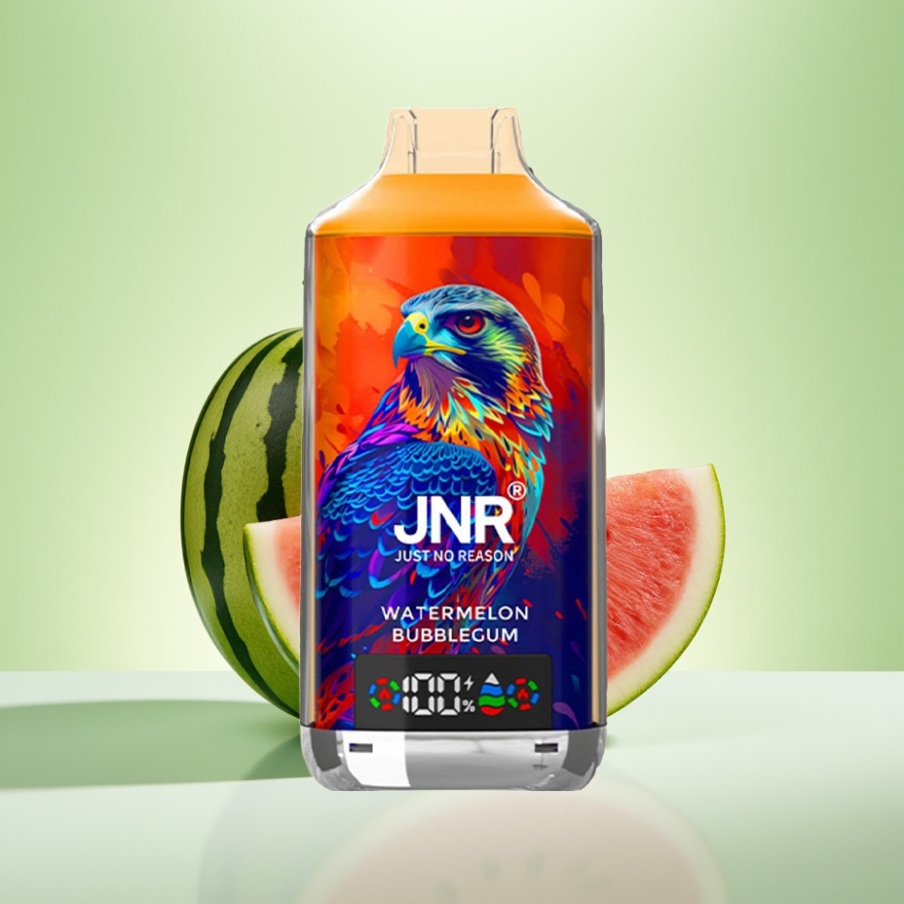 JNR Falcon X 18000 Puffs Dispozabil Vape Lubenica Balon Žvaka – 750mAh, 24ml, Dual Mesh Coil, Digitalni Display