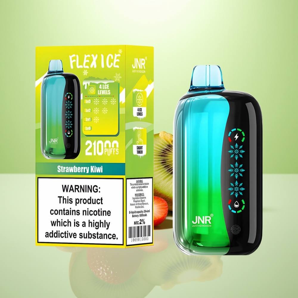 JNR Flex Ice 21000 Puffs Dispozabil Vape Jagoda-Kivi, 26ml, 1.2 Ohm Dual Mesh, 1000mAh